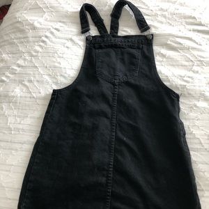 Black short dress overalls